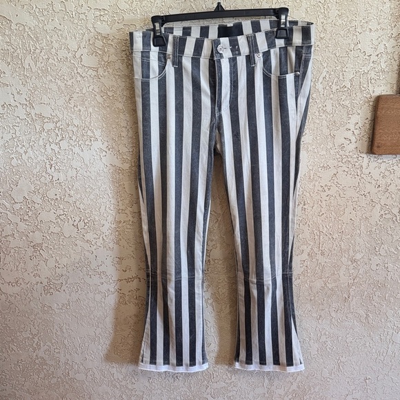 RtA Kiki Striped kick flare leather pants - Picture 3 of 17